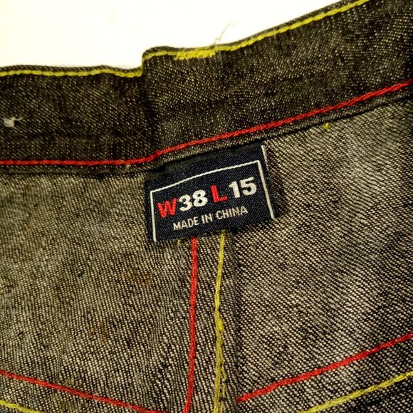 COOGI Denim Shorts  W38 L15  Stitched Pockets  Dark Wash  Baggy  Grunge  Skater - Picture 10 of 11